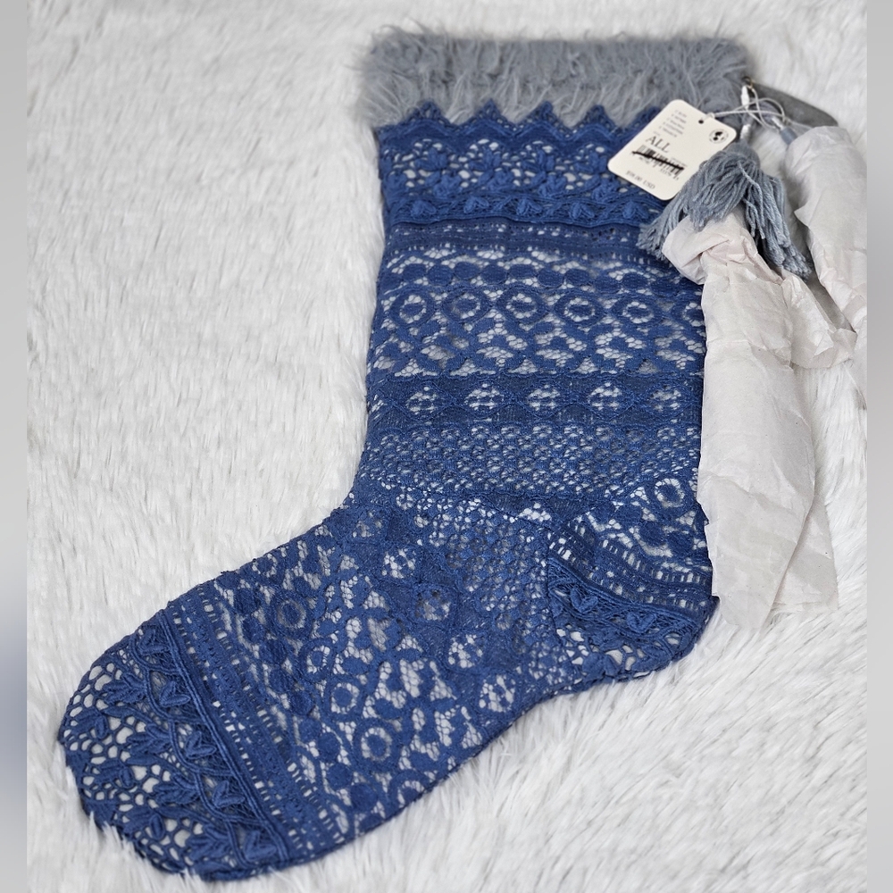 Free People FP One Seraphina Stocking Blue Lace